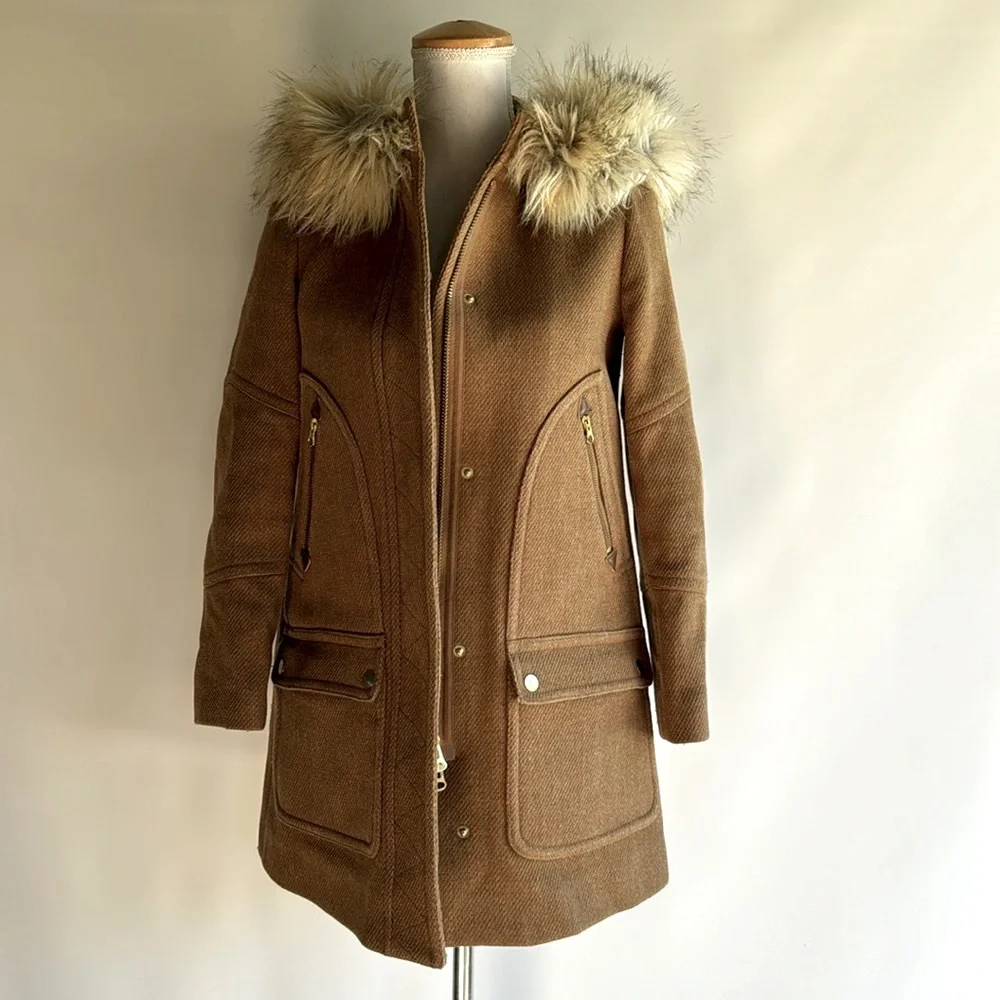 J. Crew Stadium Cloth Hooded Chateau Parka - sz 00P